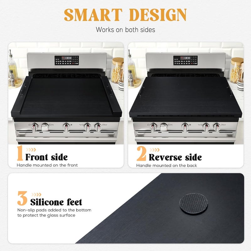 Gashell Noodle Board Stove Cover with Handles, Multiple Stove Top Cover Board for Electric/Gas Stove Top(Black), GSC-2212 - Image 5